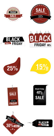 Set of black friday labels on a white backgroundのイラスト素材