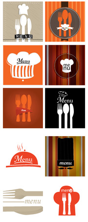 Set of different backgrounds with different menu designsのイラスト素材
