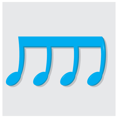 Isolated musical note on a grey backgroundのイラスト素材