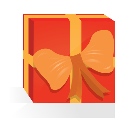 Isolated red present on a white backgroundのイラスト素材