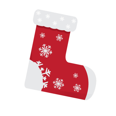 Isolated christmas sock on a white backgroundのイラスト素材