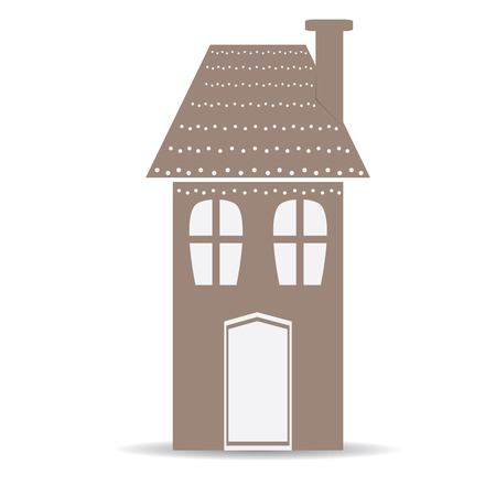 Isolated brown house on a white backgroundのイラスト素材