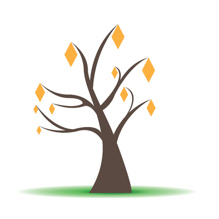 Isolated abstract tree on a white backgroundのイラスト素材