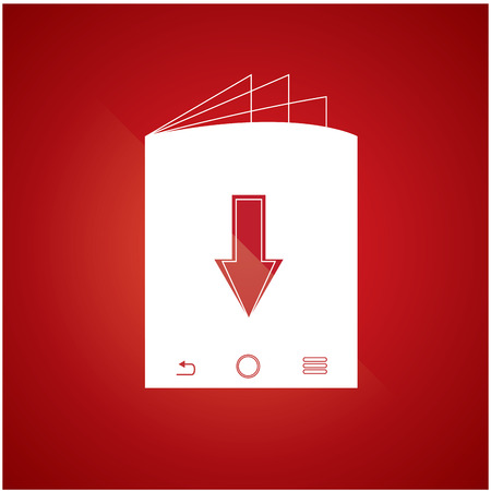 Isolated e-book icon on a red backgroundのイラスト素材
