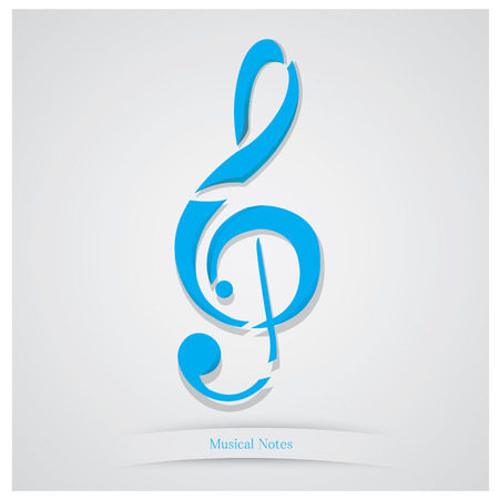 Isolated musical note and text on a grey backgroundのイラスト素材