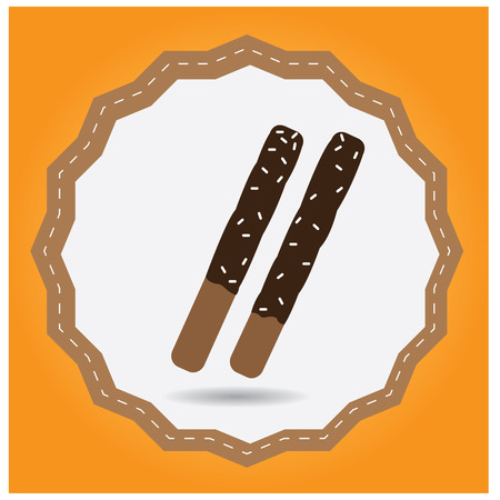 Isolated label with a bakery icon on a colored backgroundのイラスト素材