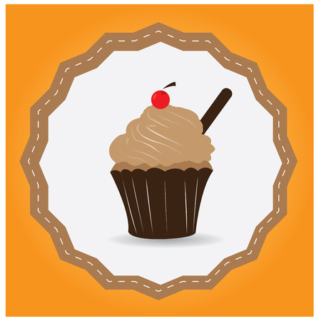 Isolated label with a bakery icon on a colored backgroundのイラスト素材