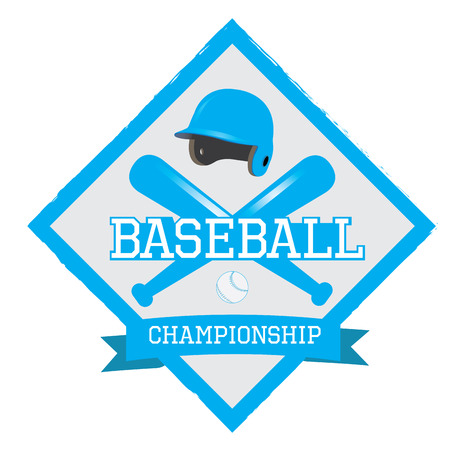 Isolated baseball emblem with baseball elements and textのイラスト素材