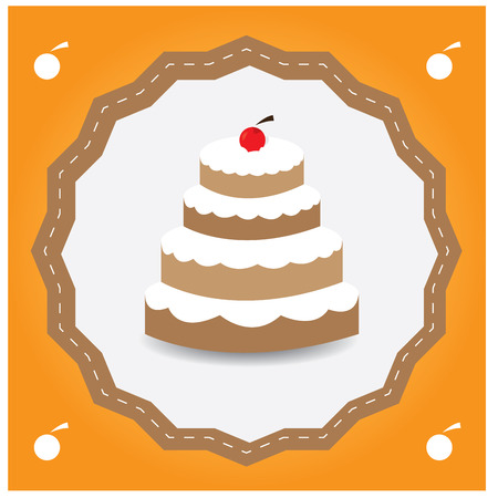 Isolated label with a bakery icon on a colored backgroundのイラスト素材