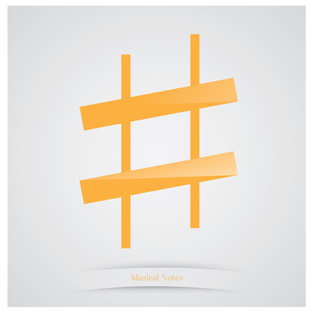 Isolated musical note and text on a grey backgroundのイラスト素材