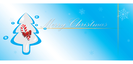 Colored christmas banner with text and a christmas treeのイラスト素材