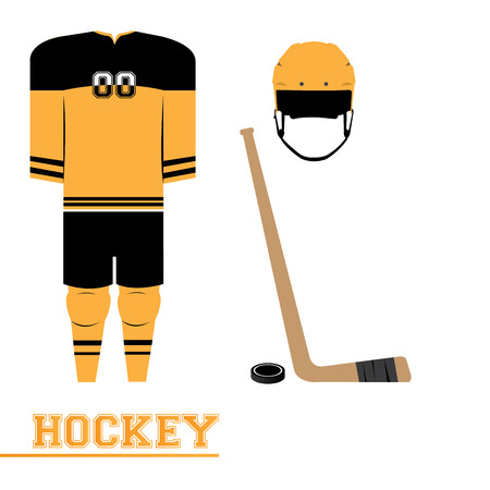 Isolated sport uniform and some hockey elementsのイラスト素材