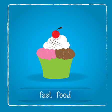 Colored background with an isolated  ice cream and textのイラスト素材