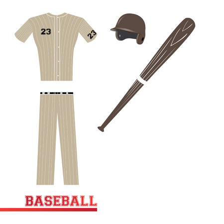 Isolated sport uniform and some baseball elementsのイラスト素材