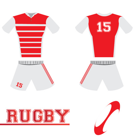 Isolated sport uniform and some rugby elementsのイラスト素材