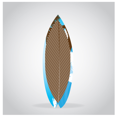 Isolated surfboard with a texture on a grey backgroundのイラスト素材