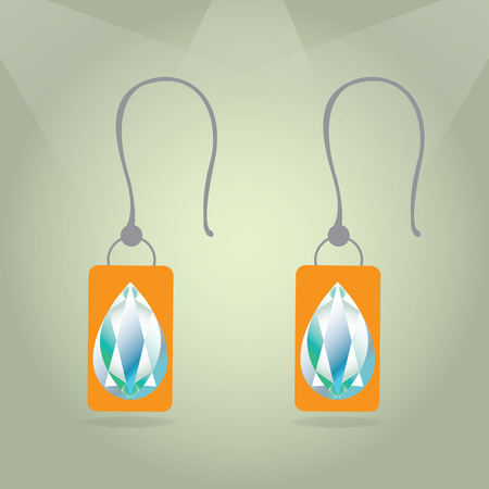 Isolated beautiful earring on a colored backgroundのイラスト素材