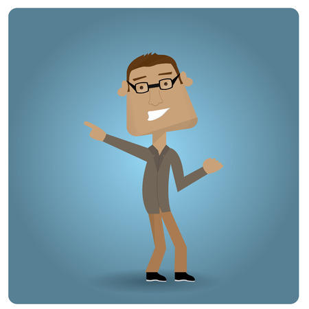 Isolated handsome businessman on a colored backgroundのイラスト素材