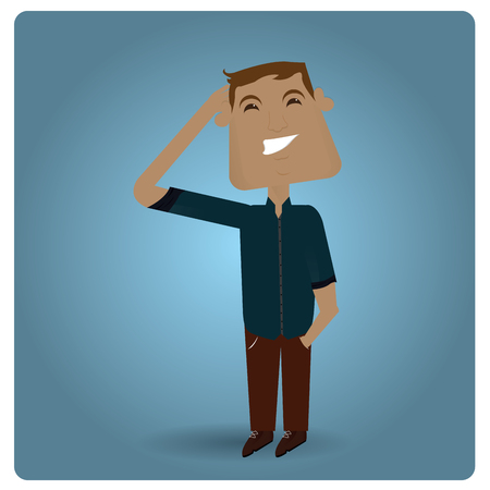 Isolated handsome businessman on a colored backgroundのイラスト素材