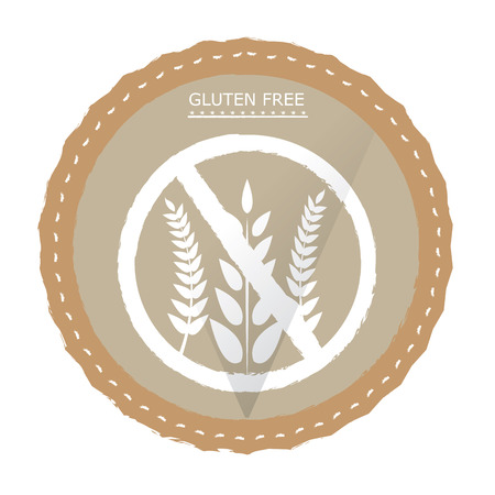 Isolated label with text for gluten free products on a white backgroundのイラスト素材