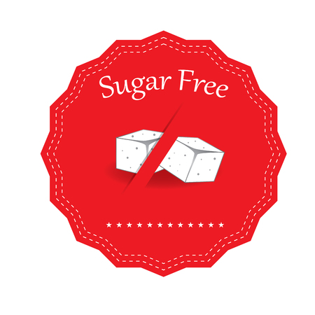 Isolated label with text for sugar free products on a white backgroundのイラスト素材