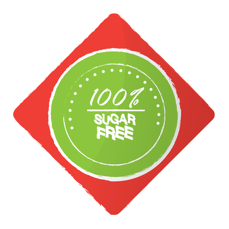 Isolated label with text for sugar free products on a white backgroundのイラスト素材