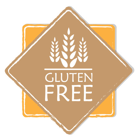 Isolated label with text for gluten free products on a white backgroundのイラスト素材