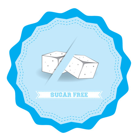 Isolated label with text for sugar free products on a white backgroundのイラスト素材