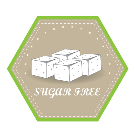 Isolated label with text for sugar free products on a white backgroundのイラスト素材