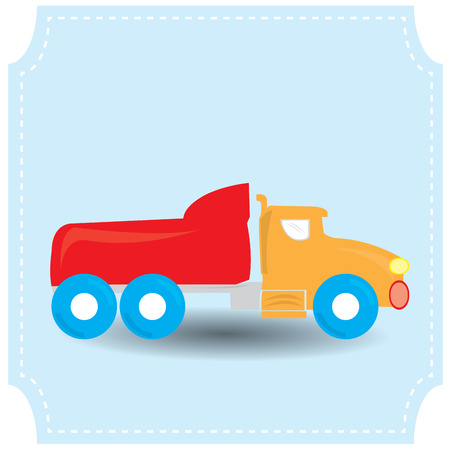 Isolated truck toy on a blue backgroundのイラスト素材