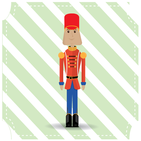 Isolated nutcracker soldier on a green textured backgroundのイラスト素材