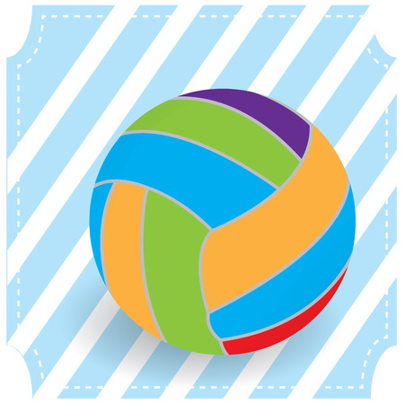Isolated volleyball ball on a blue textured backgroundのイラスト素材