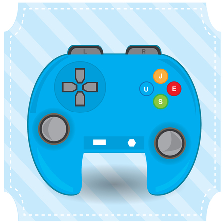 Isolated control of a console on a blue textured backgroundのイラスト素材