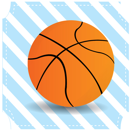 Isolated basketball ball on a blue textured backgroundのイラスト素材