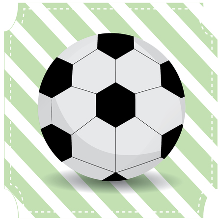 Isolated soccer ball on a green textured backgroundのイラスト素材