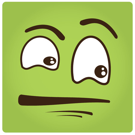 Green background with an abstract facial expressionのイラスト素材