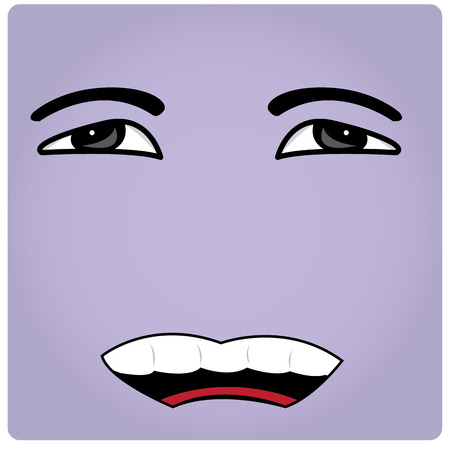 Purple background with an abstract facial expressionのイラスト素材