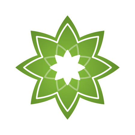 Isolated green lotus flower on a white backgroundのイラスト素材