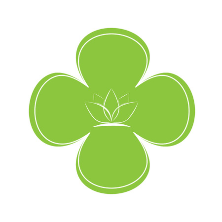 Isolated flower shaped sticker with a sketch of a lotus flowerのイラスト素材