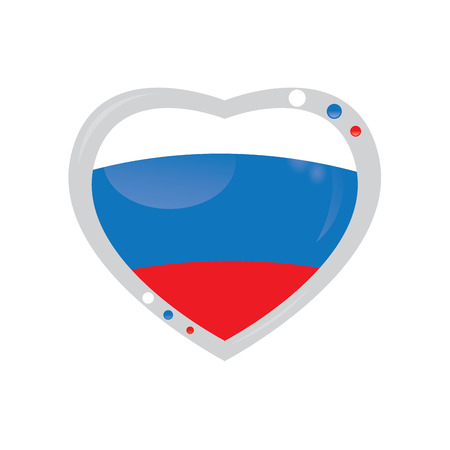 Isolated heart shape with the russian flag on a white backgroundのイラスト素材