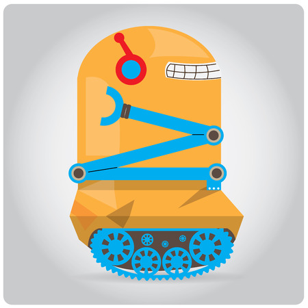 Isolated colored robot toy on a white backgroundのイラスト素材