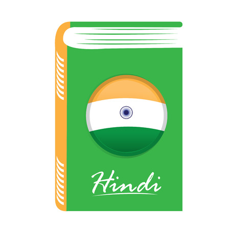 Isolated dictionary with text and the indian flag on a white backgroundのイラスト素材