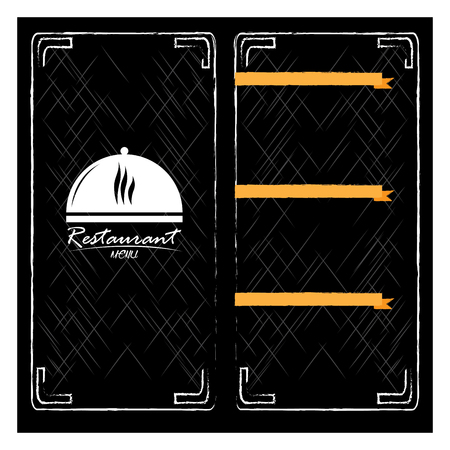 Isolated menu design with a dish icon and ornamentsのイラスト素材