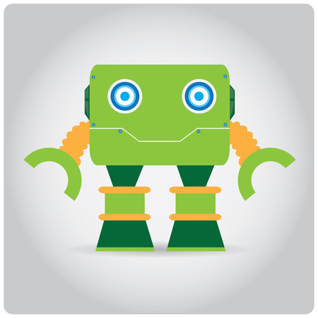 Isolated colored robot toy on a white backgroundのイラスト素材