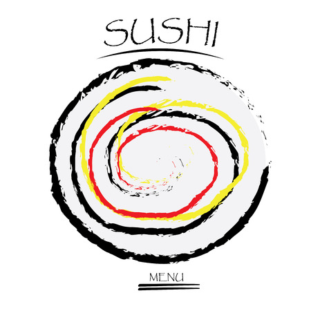 Isolated textured sushi on a white background with textのイラスト素材