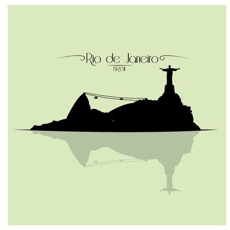 Isolated skyline of Rio de Janeiro on a colored backgroundのイラスト素材