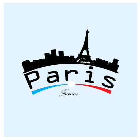 Isolated skyline of paris on a colored backgroundのイラスト素材