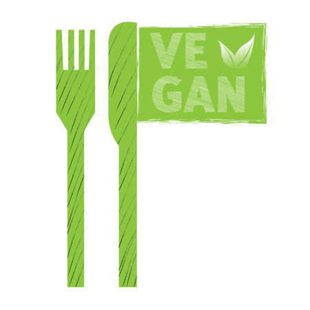 Isolated pair of silhouettes of silverwares and text on a white backgroundのイラスト素材