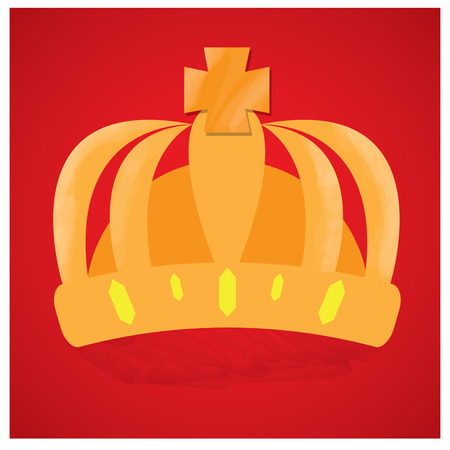 Isolated royal crown on a red backgroundのイラスト素材