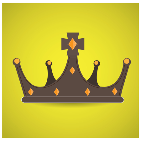 Isolated royal crown on a yellow backgroundのイラスト素材